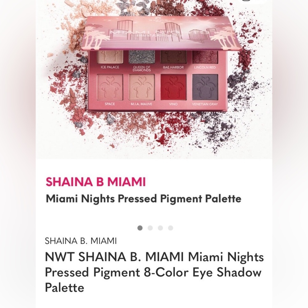 Shaina B. Miami Nights Pressed Pigment Eyeshadow Palette NIB